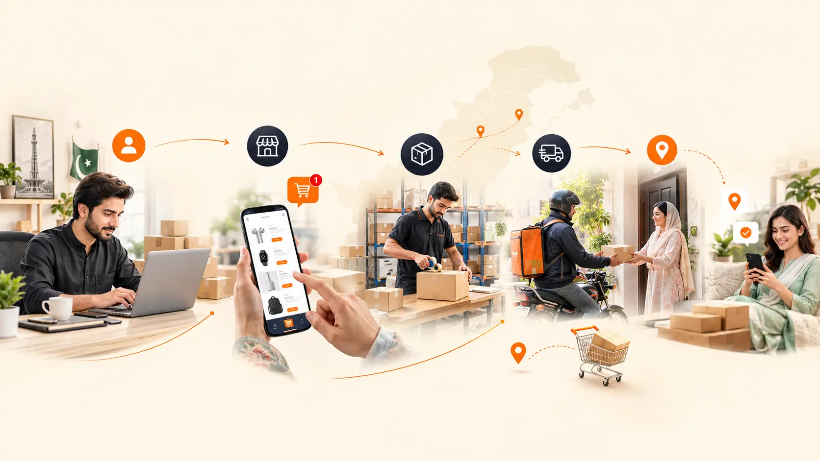 How dropshipping works in Pakistan from supplier to customer