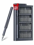 37 in 1 magnetic screwdriver set organized in tray, ideal unique gift for men and tech lovers.