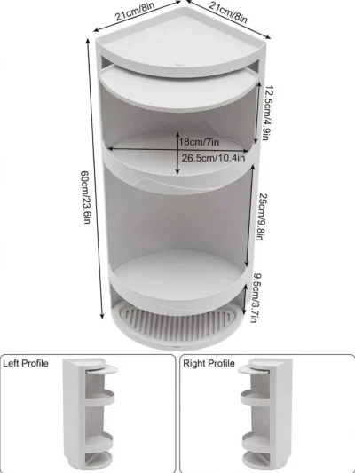 Compact 3 tier corner shelf with durable storage design for choti jagah and bathroom organization.