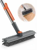 Features the durable plastic squeegee and scrubber combo, acting as a lightweight long handle jhaaru aur wiper.