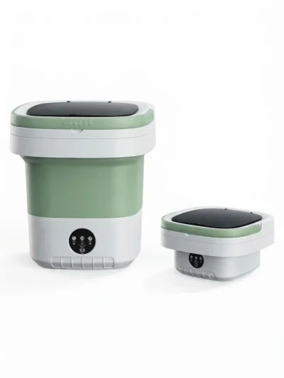 Portable foldable mini washing machine with no installation required, ideal for plug and play home use.