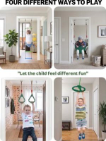 Multi-purpose porch kids swing mount hanging hardware set configured for different childhood activities indoors.