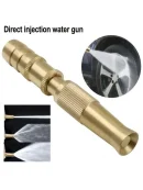 Heavy duty brass nozzle spray showing adjustable water flow spray head for car washing jet stream.
