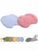 Silicone foot cleaning brush mat with suction cups for hands-free foot washing.